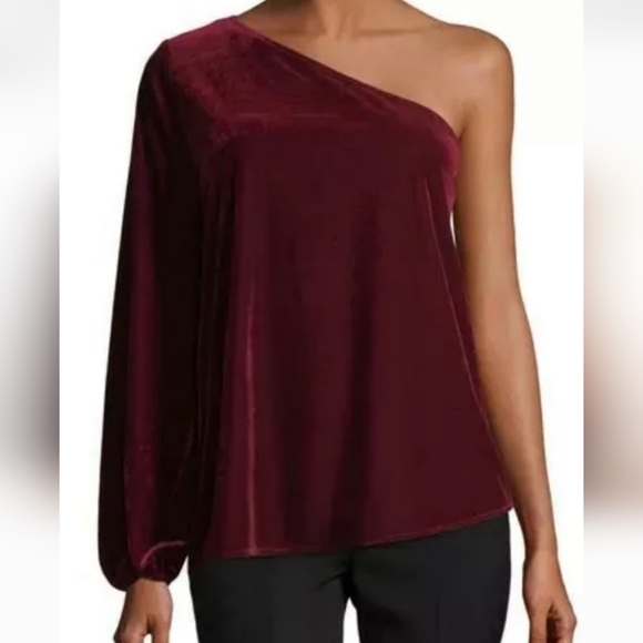 NWT Ramy Brook sz Small one shoulder silk blend blouse - Picture 1 of 9